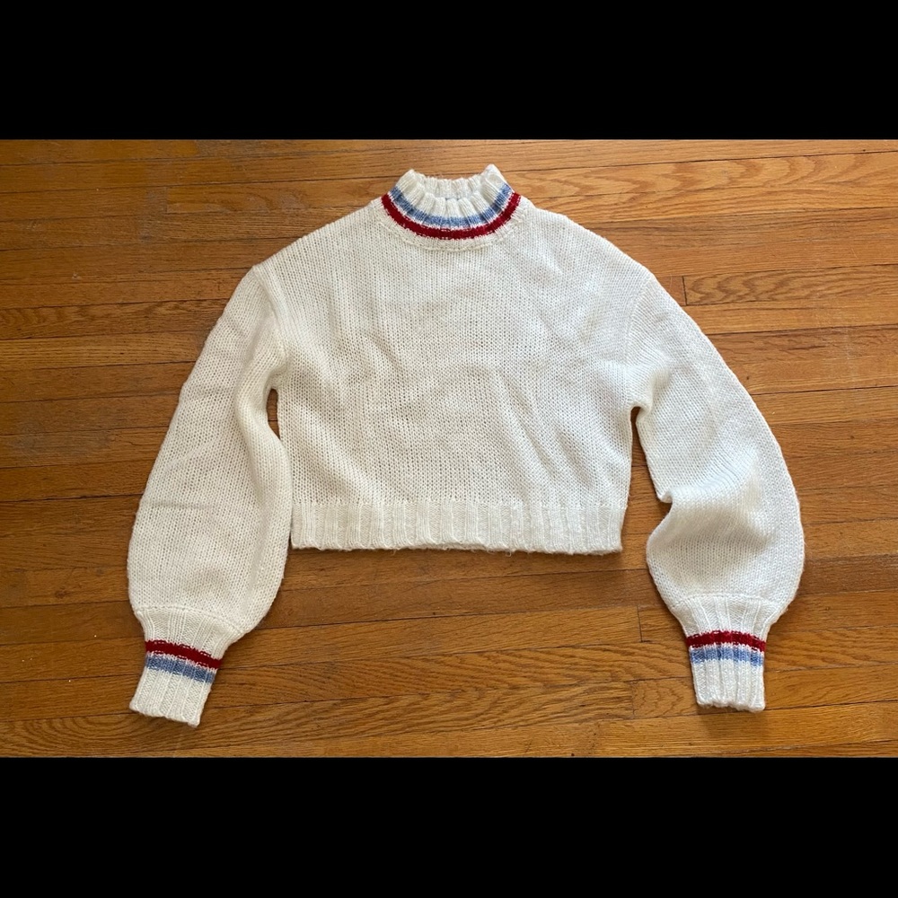 Derek Heart cropped turtleneck knit sweater